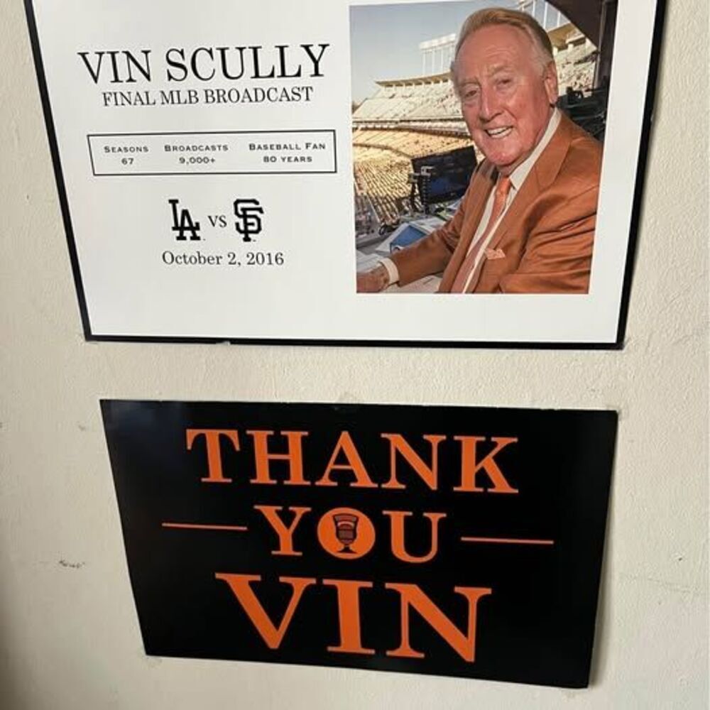 Set of Two Vin Scully San Francisco Giants Thank You Vin Posters 12" x 18"‎